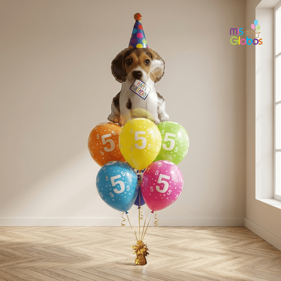 Ramo de Globos de globos Sigma Happy Birthday Perrito - Mis Globos