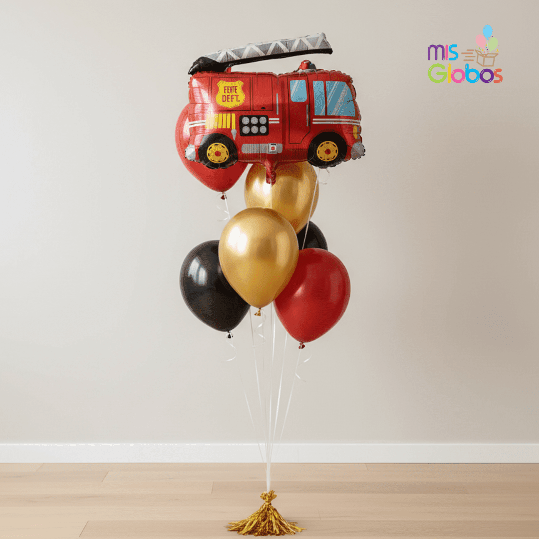 Ramo de globos Sigma Camión de Bomberos - Mis Globos