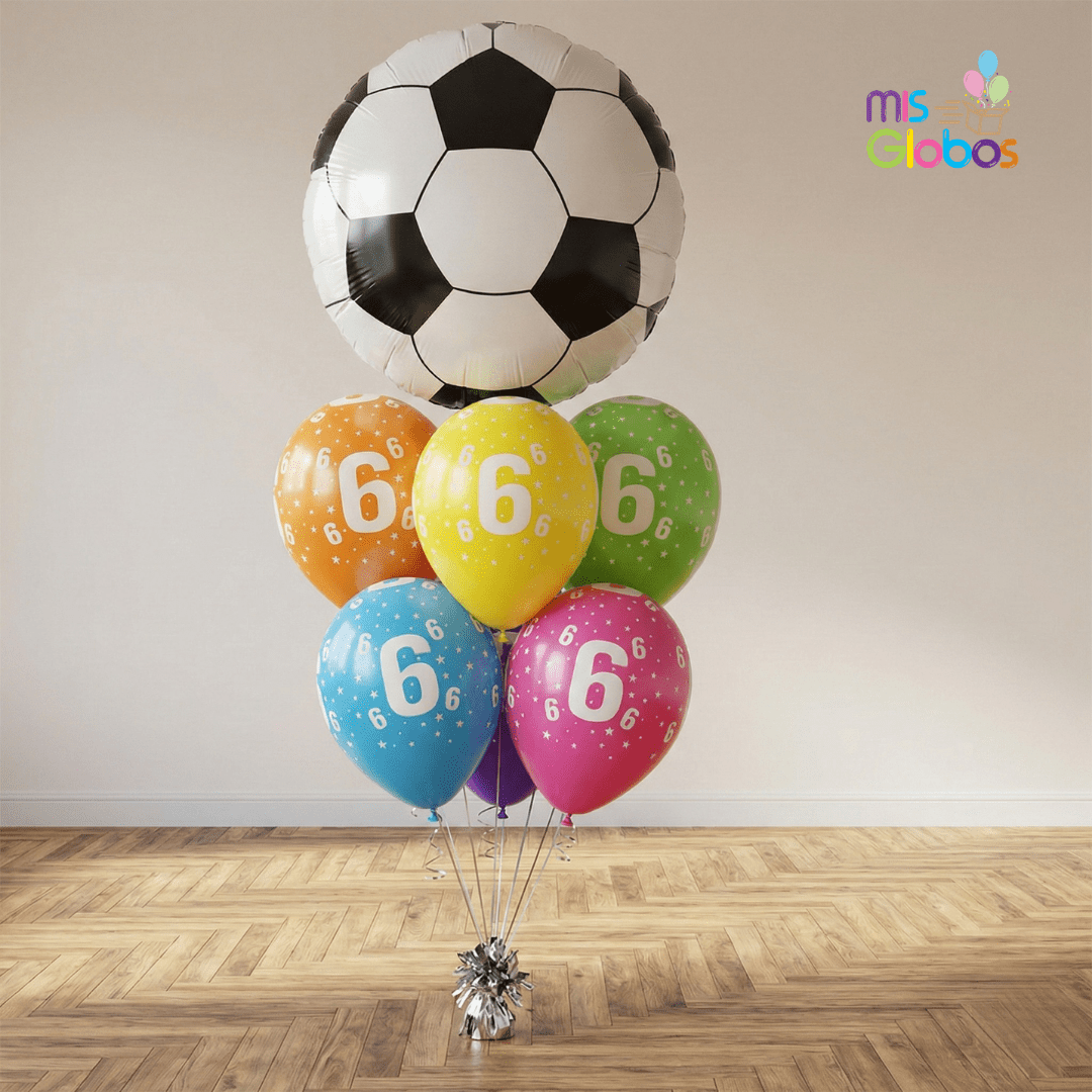 Ramo de globos Sigma Esfera Fútbol cumpleaños
