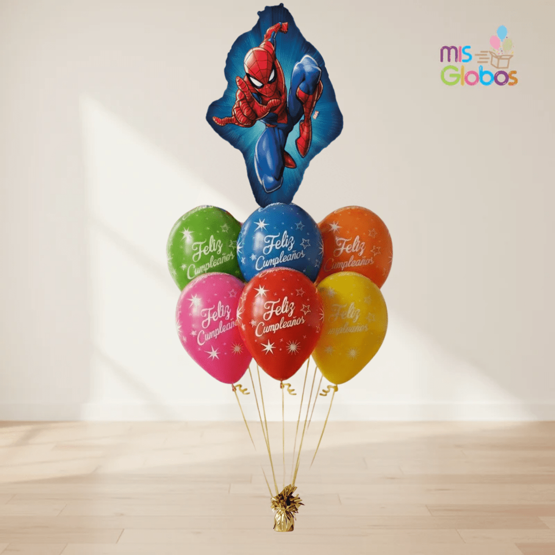 Ramo de globos Sigma Spiderman Cumpleaños - Mis Globos