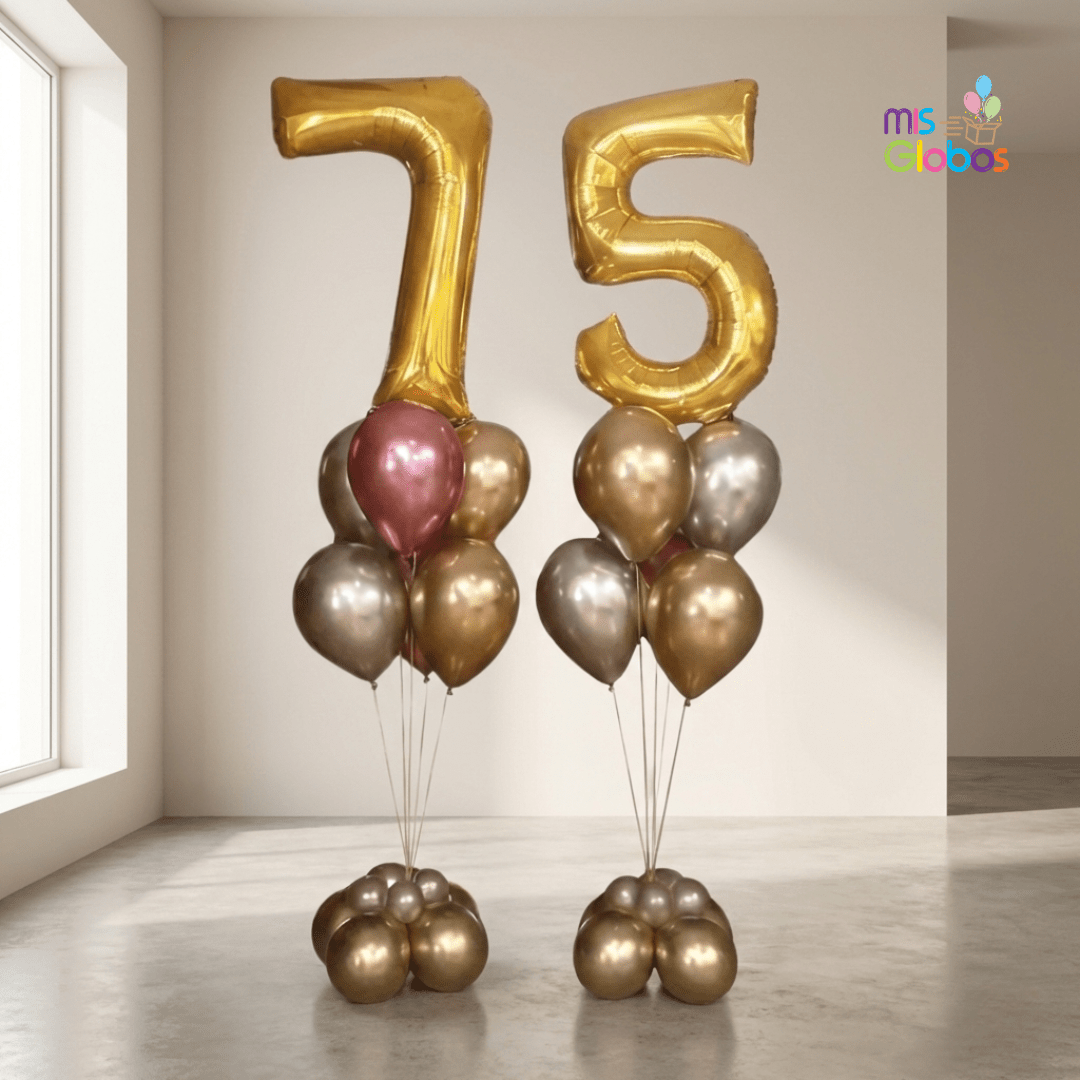 Ramo deluxe cromado oro - Mis Globos