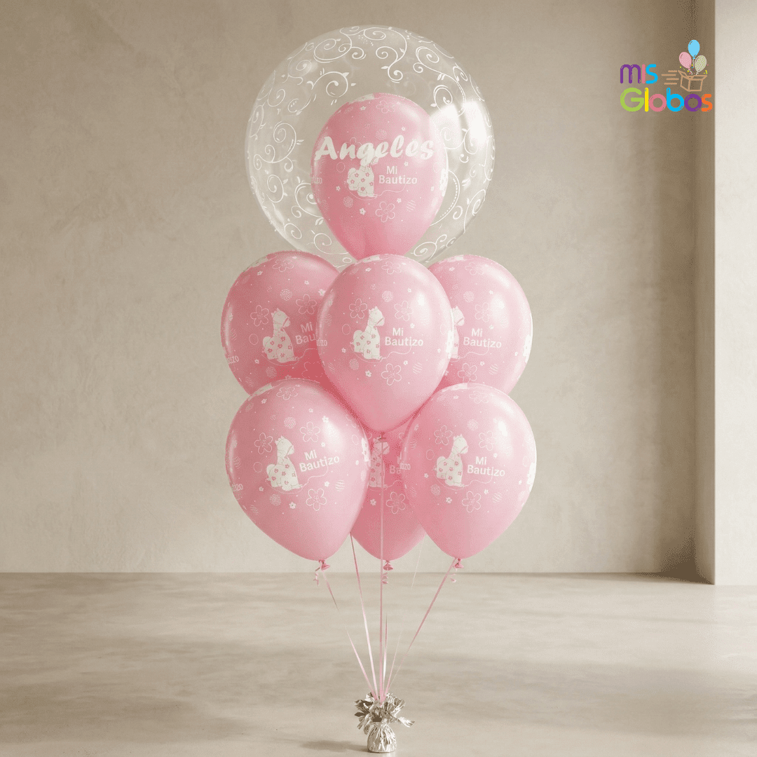 Ramo Sigma Bautizo rosa - Mis Globos