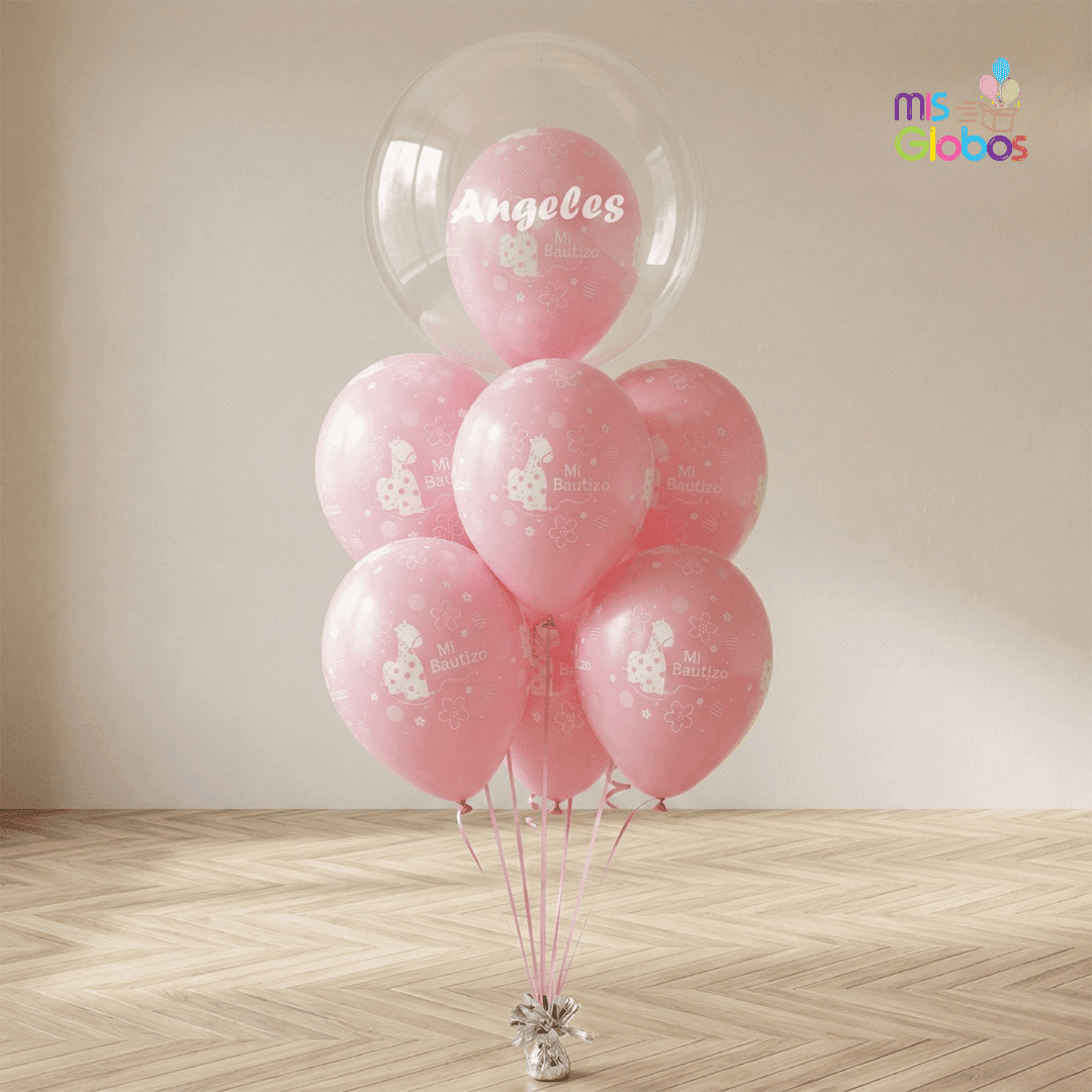 Ramo Sigma Bautizo rosa - Mis Globos