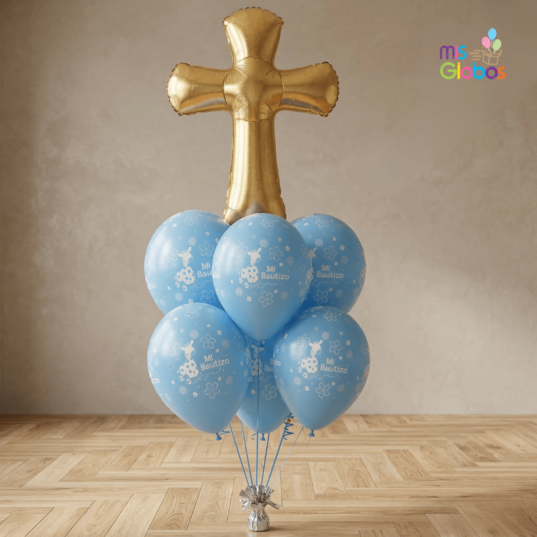 Ramo de Globos Sigma Bautizo azul