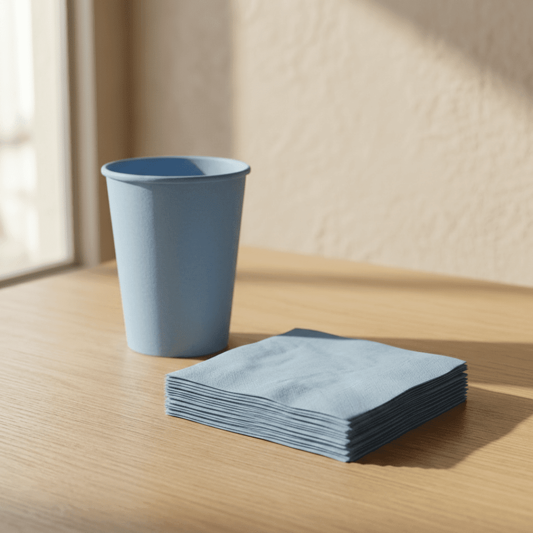 Servilletas de papel azul claro 24 × 24 cm | 20 unidades