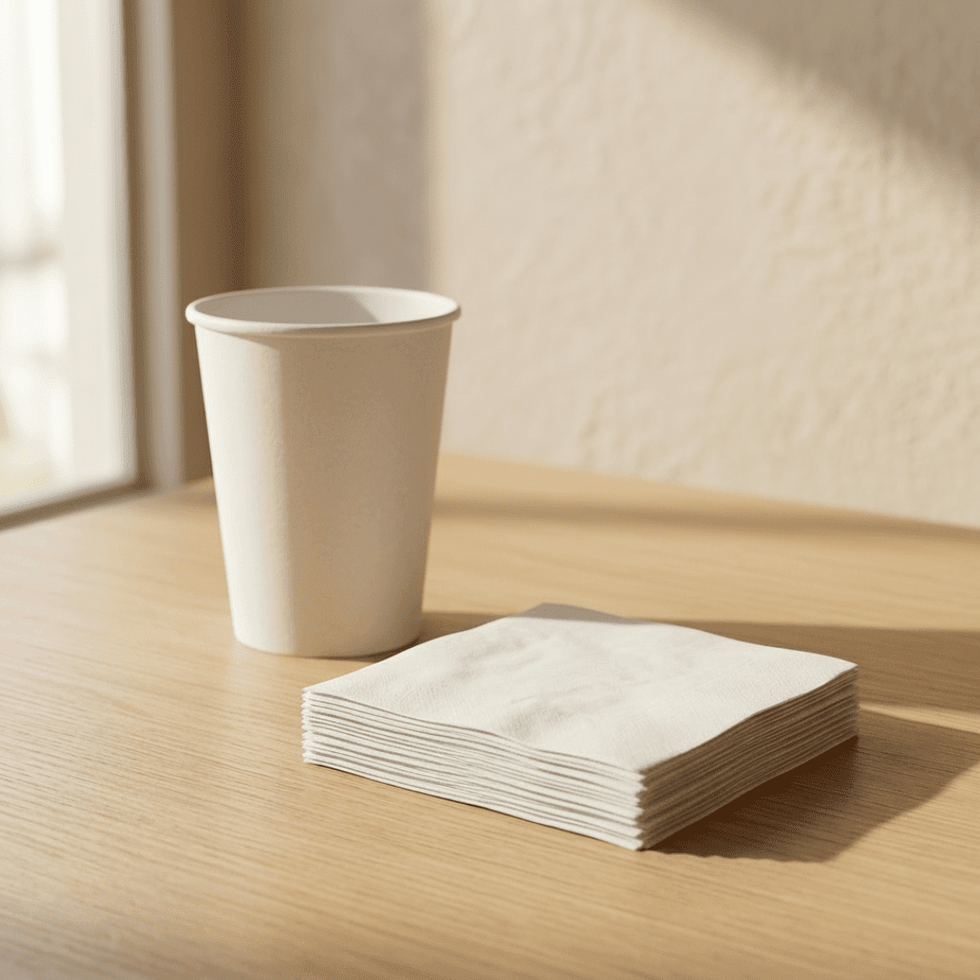 Servilletas de papel blanco 24 × 24 cm | 20 unidades