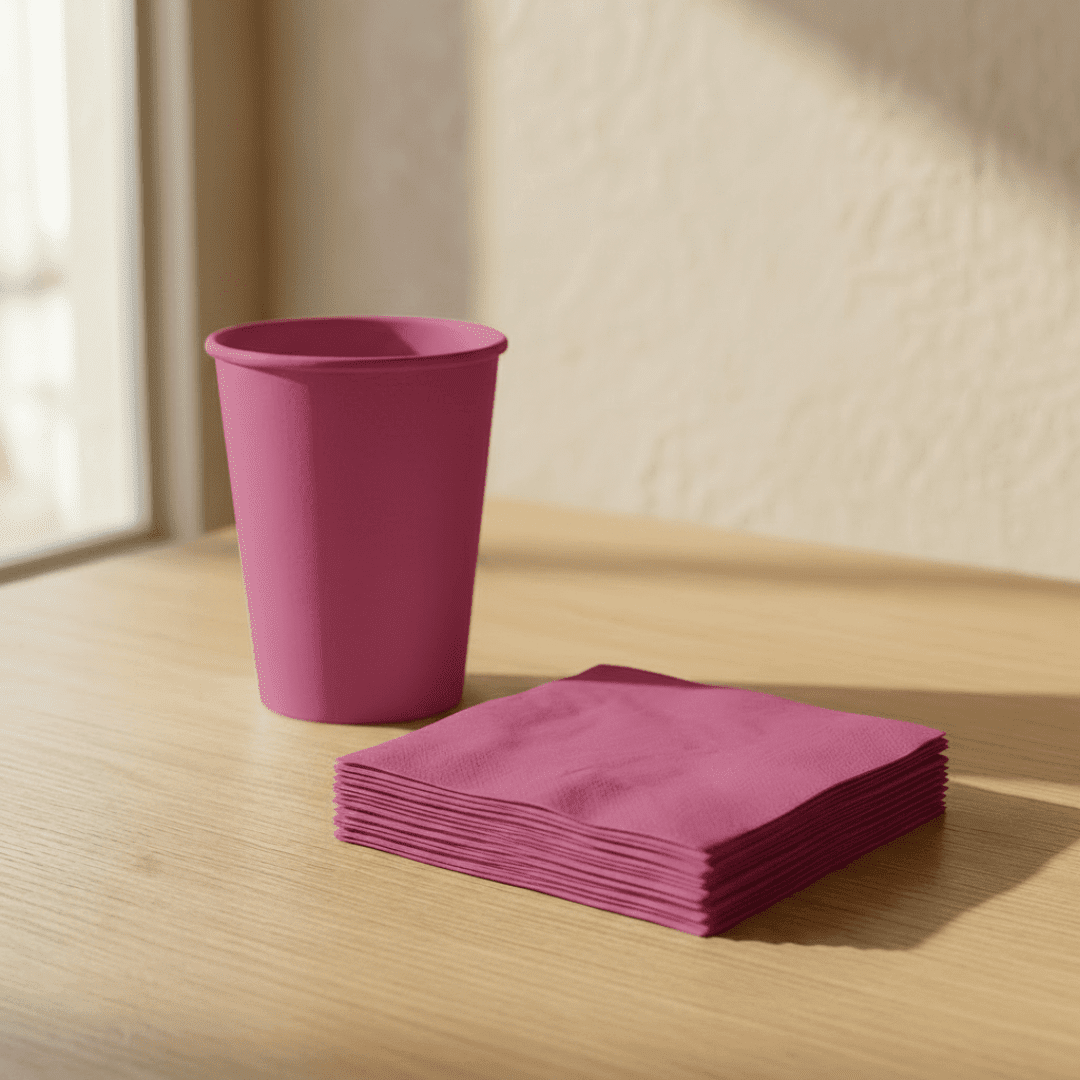 Servilletas de papel fucsia 24 × 24 cm | 20 unidades