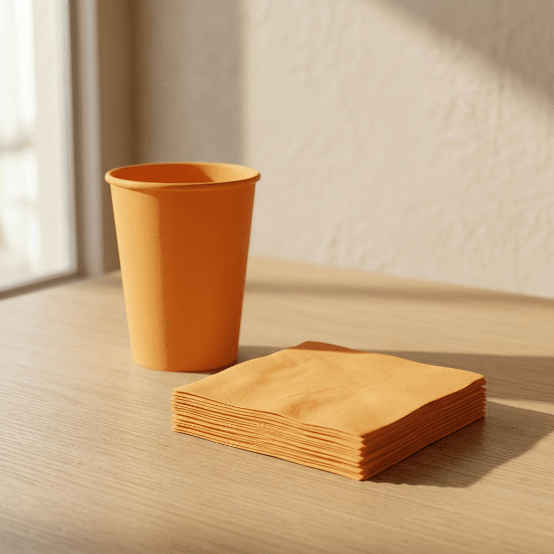 Servilletas de papel naranja 24 × 24 cm | 20 unidades