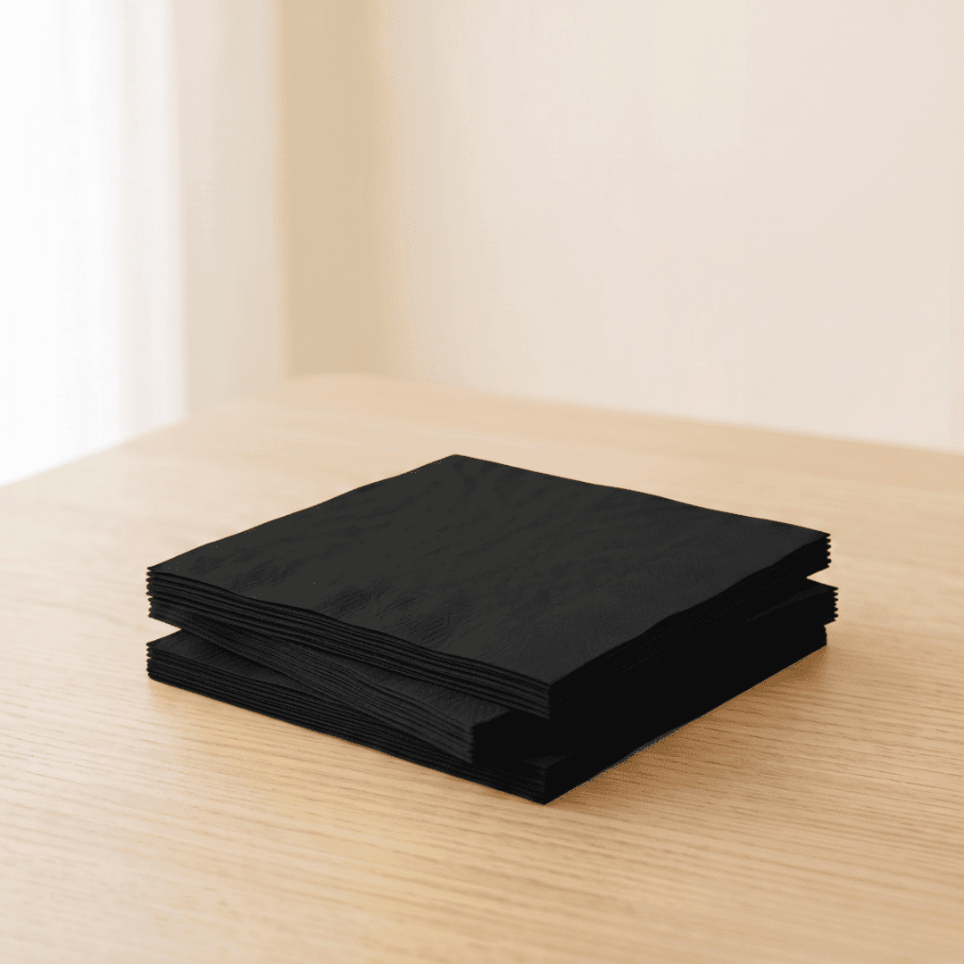 Servilletas de papel negro 33 × 33 cm | 20 unidades