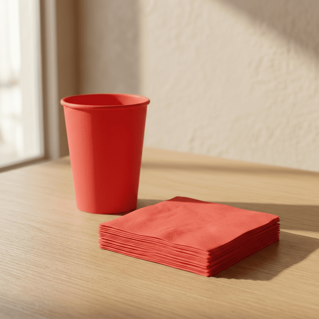 Servilletas de papel rojo 24 × 24 cm | 20 unidades