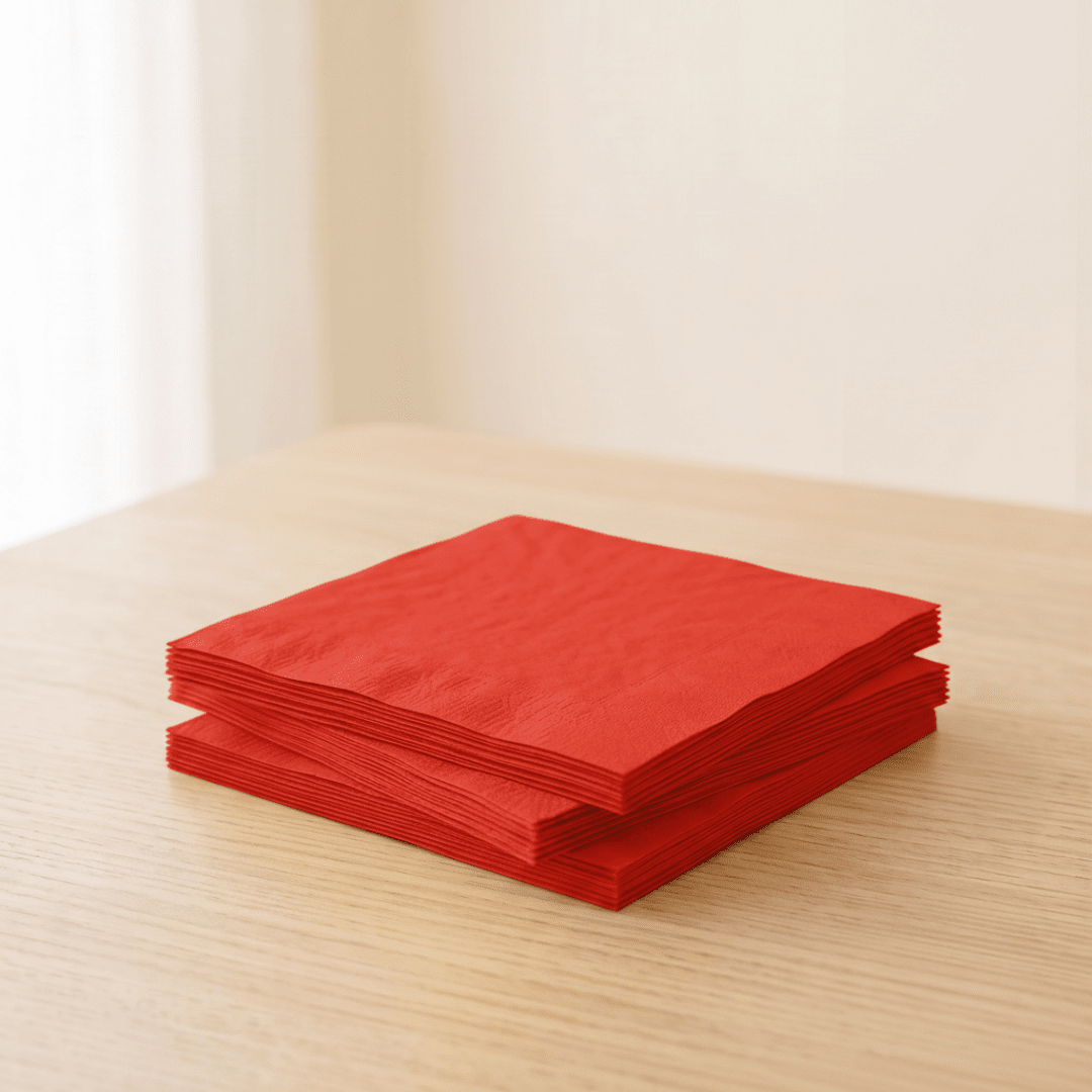 Servilletas de papel rojo 33 × 33 cm | 20 unidades - Mis Globos
