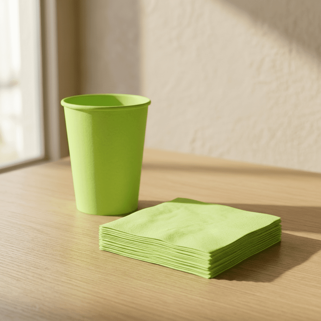 Servilletas de papel verde claro 24 × 24 cm | 20 unidades