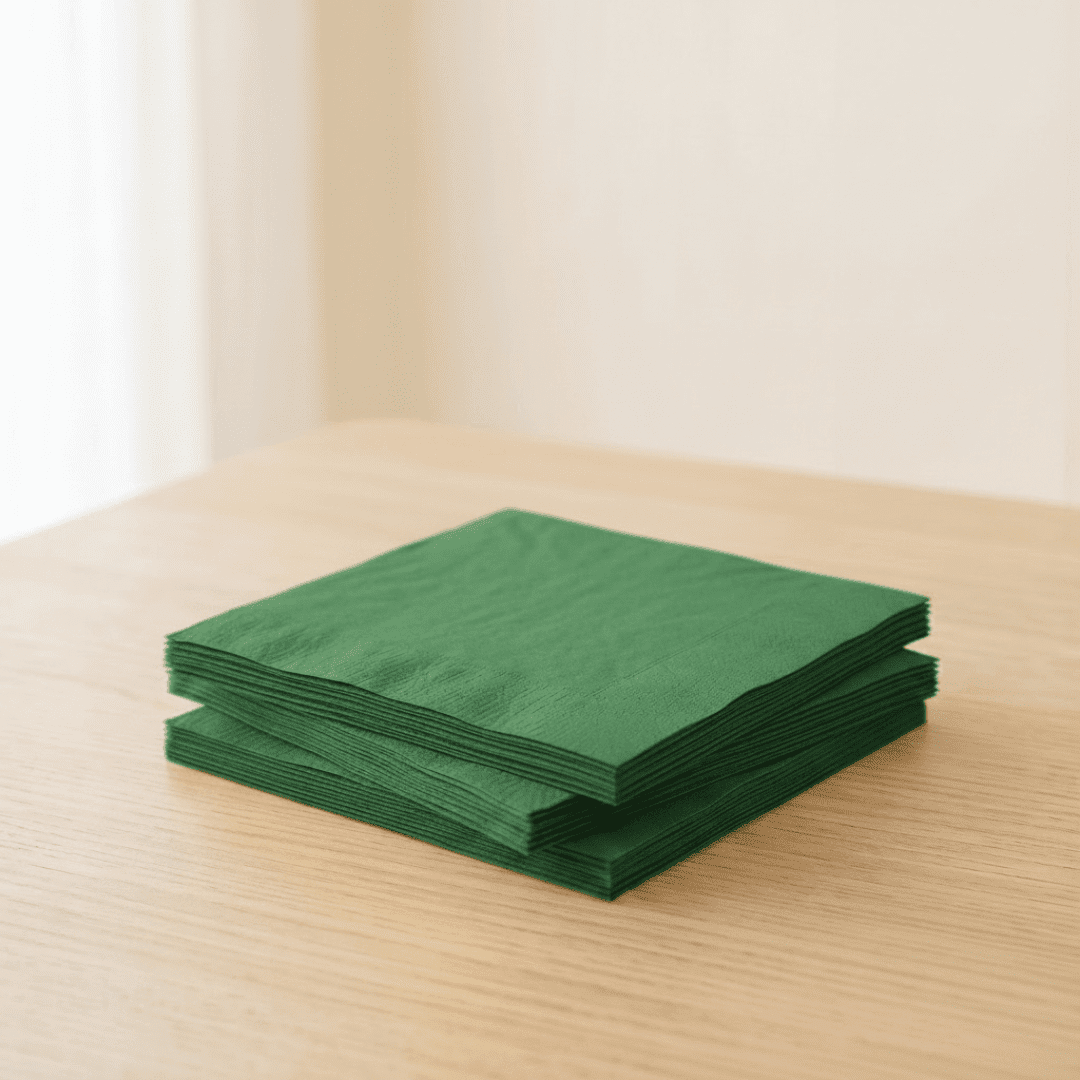 Servilletas de papel verde oscuro 33 × 33 cm | 20 unidades