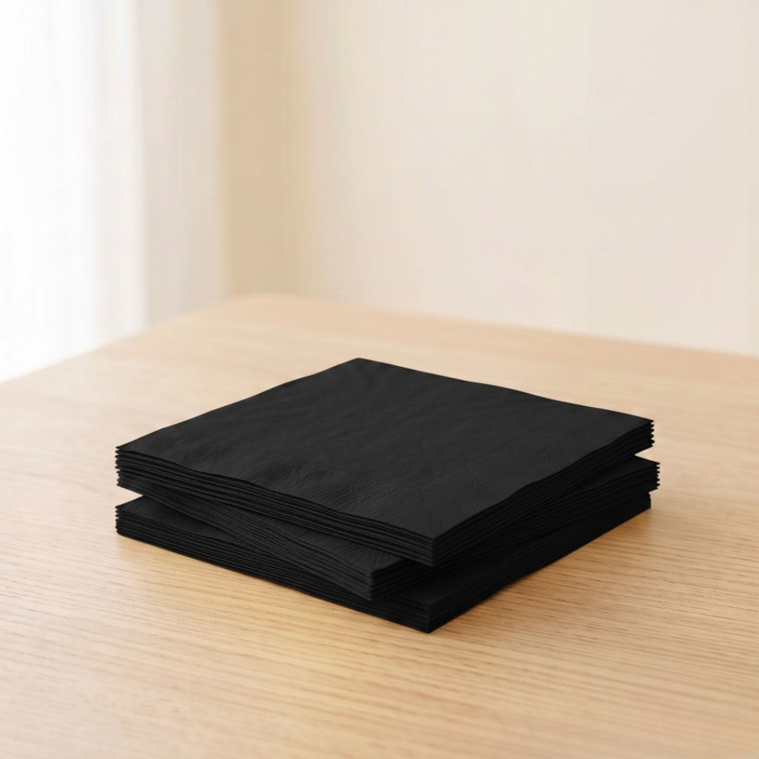 Servilletas de papel negro 33 × 33 cm | 20 unidades