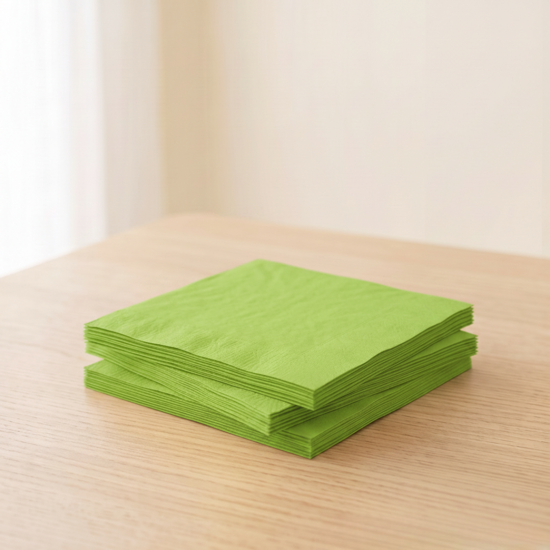 Servilletas de papel verde claro 33 × 33 cm | 20 unidades
