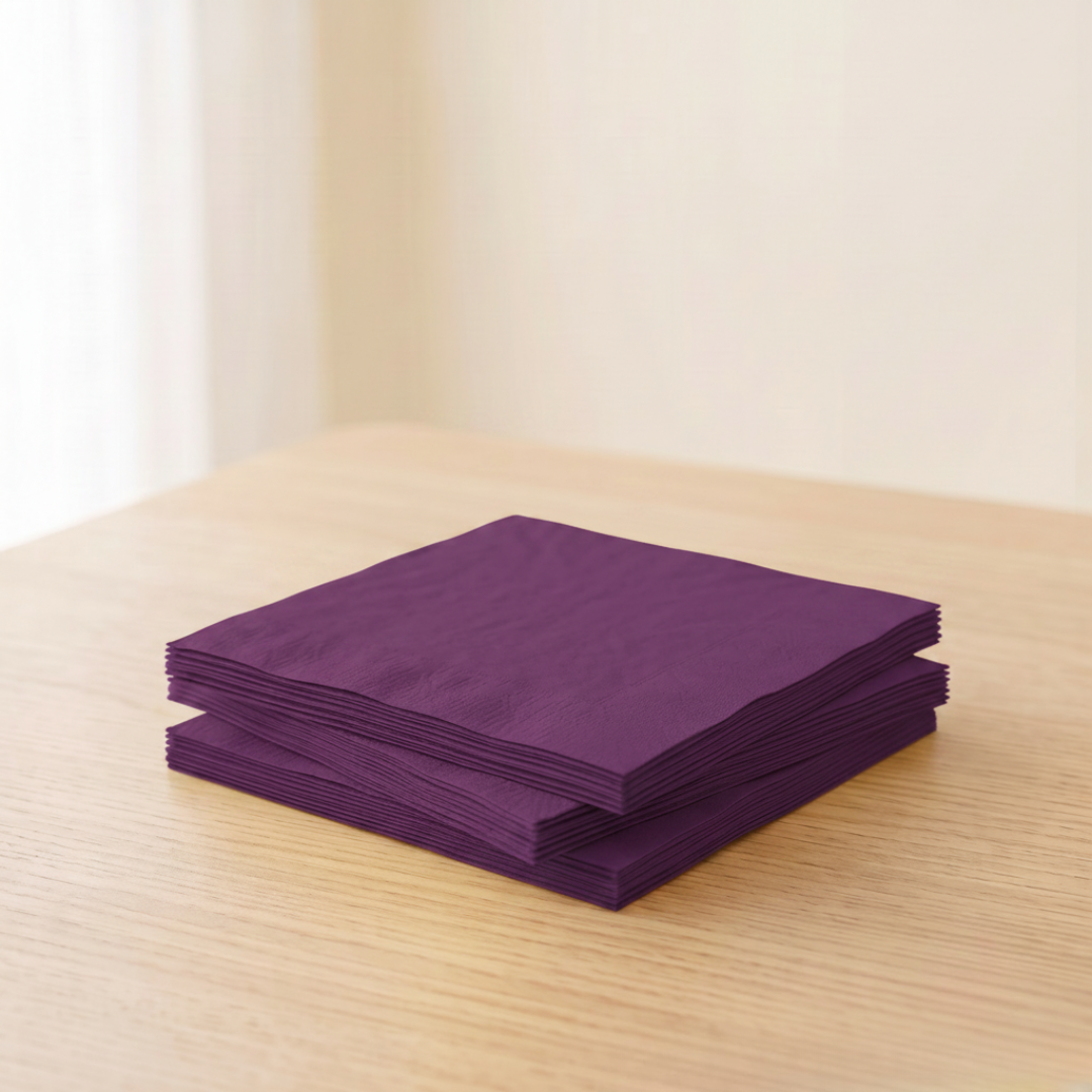 Servilletas de papel morado 33 × 33 cm | 20 unidades