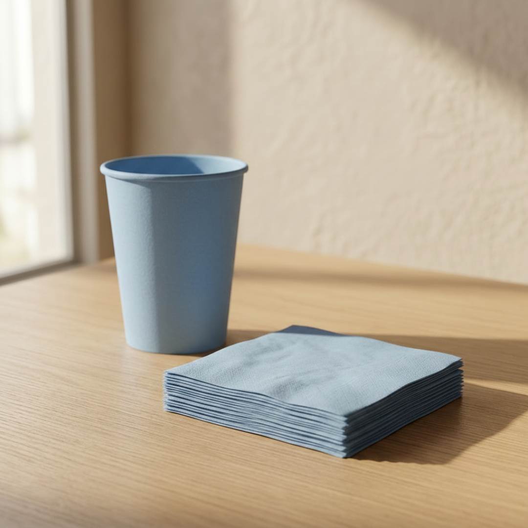 Servilletas de papel azul claro 24 × 24 cm | 20 unidades
