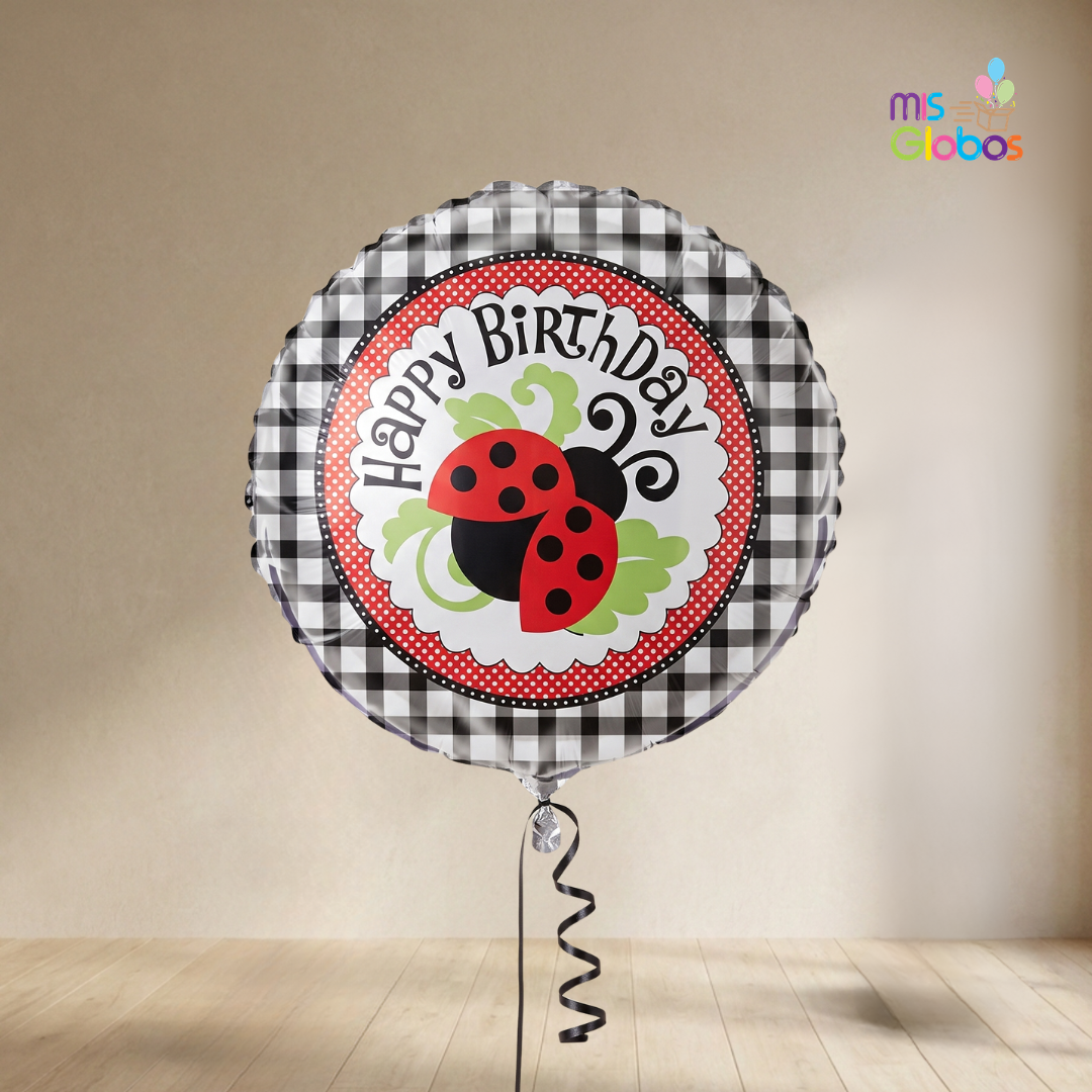 Globo mylar Happy Birthday Mariquita