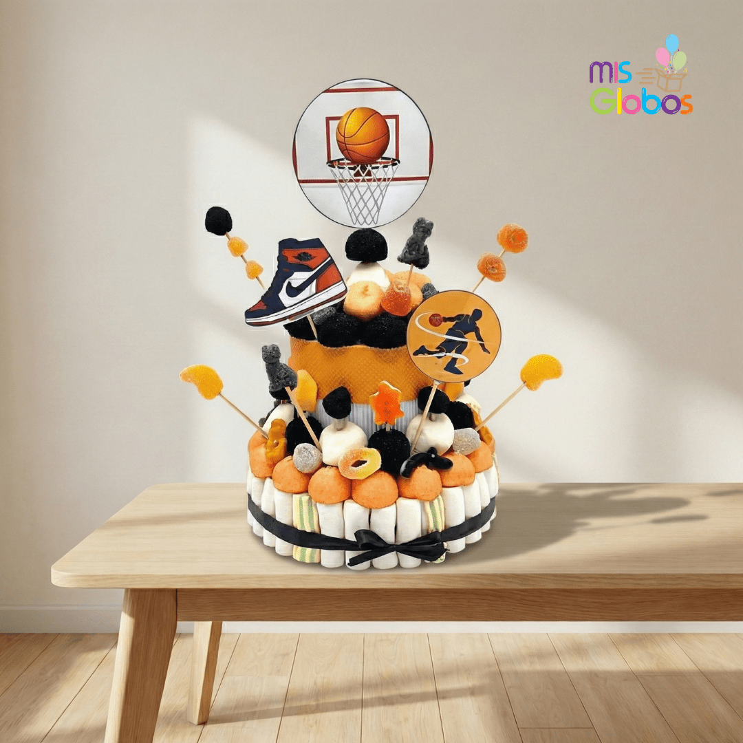 Tarta de chuches Baloncesto - Mis Globos