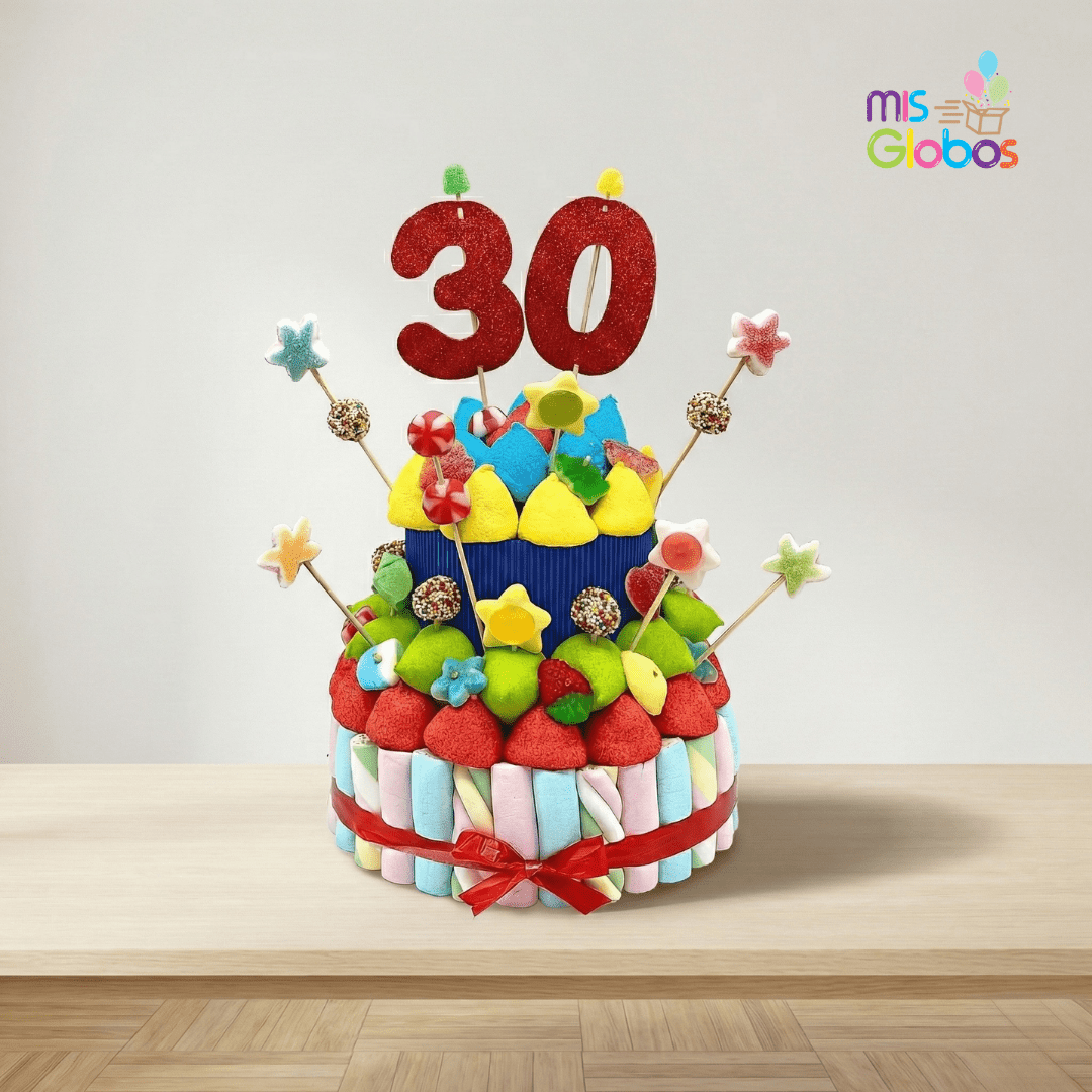 Tarta de chuches Edad doble - Mis Globos