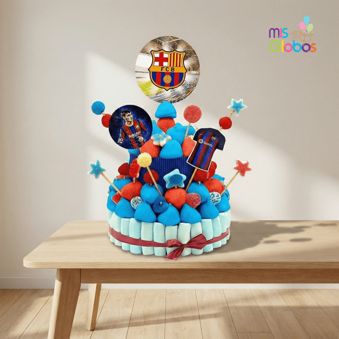 Tarta de chuches F.C. Barcelona - Mis Globos