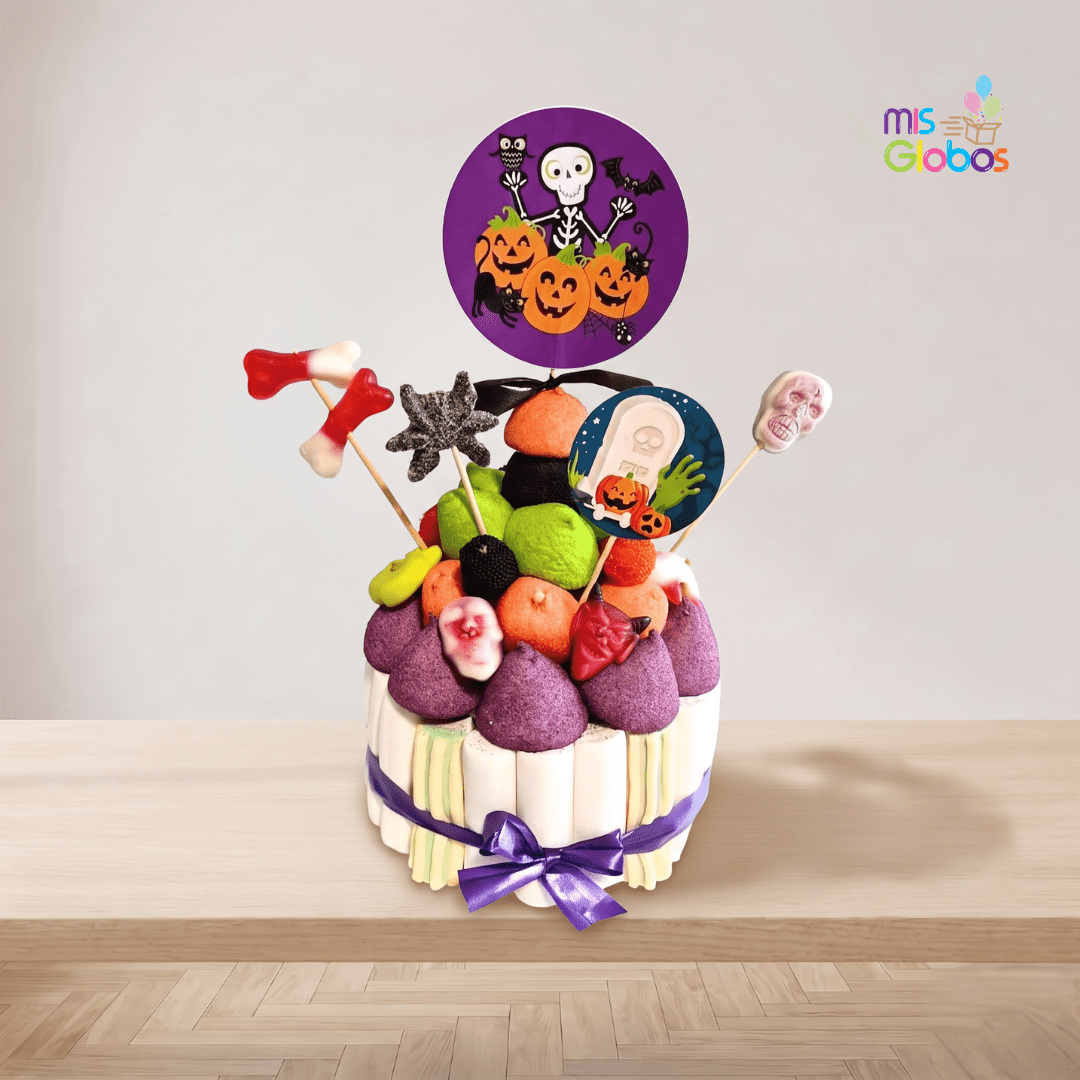 Tarta de chuches Halloween Calabazas