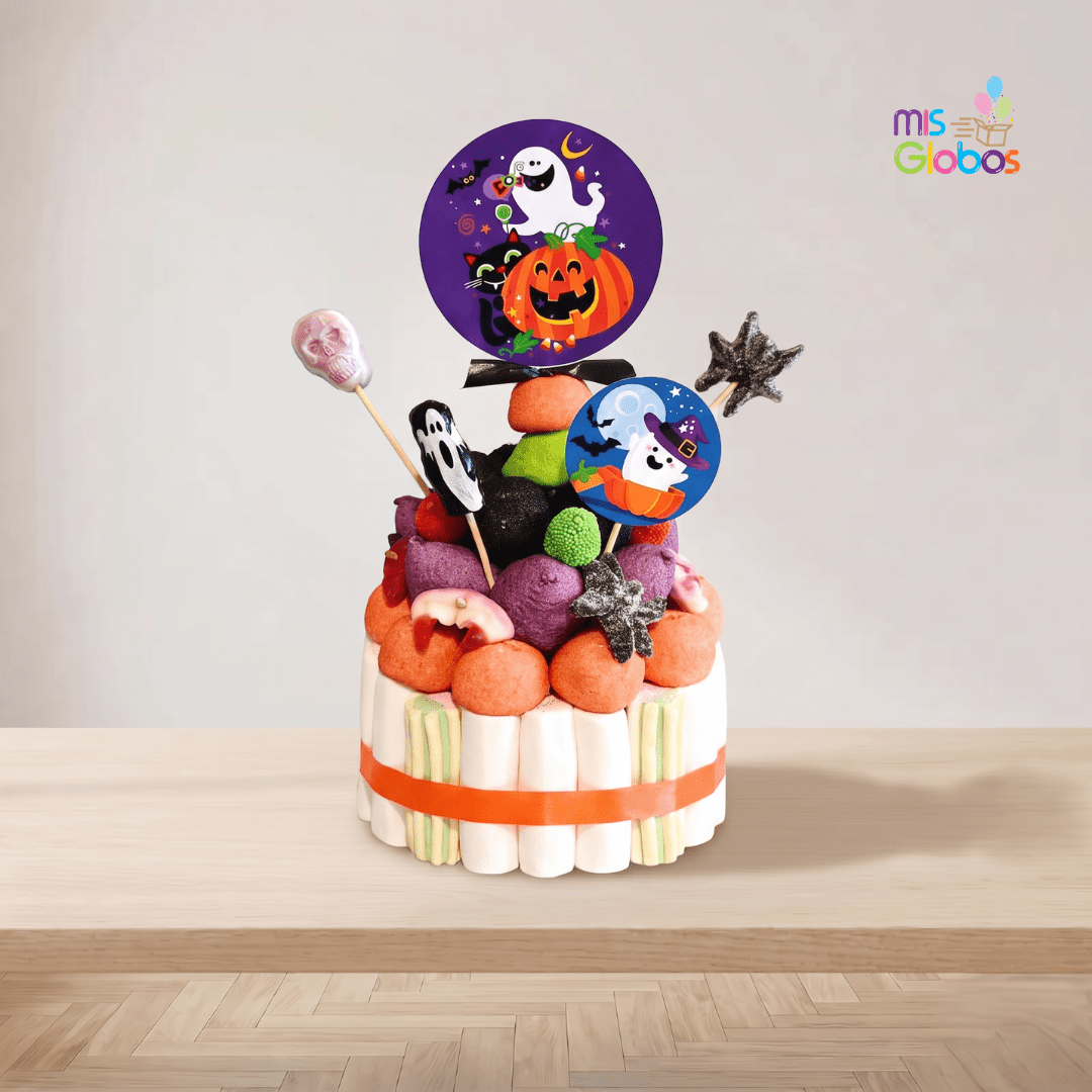 Tarta de chuches Halloween Fantasmas