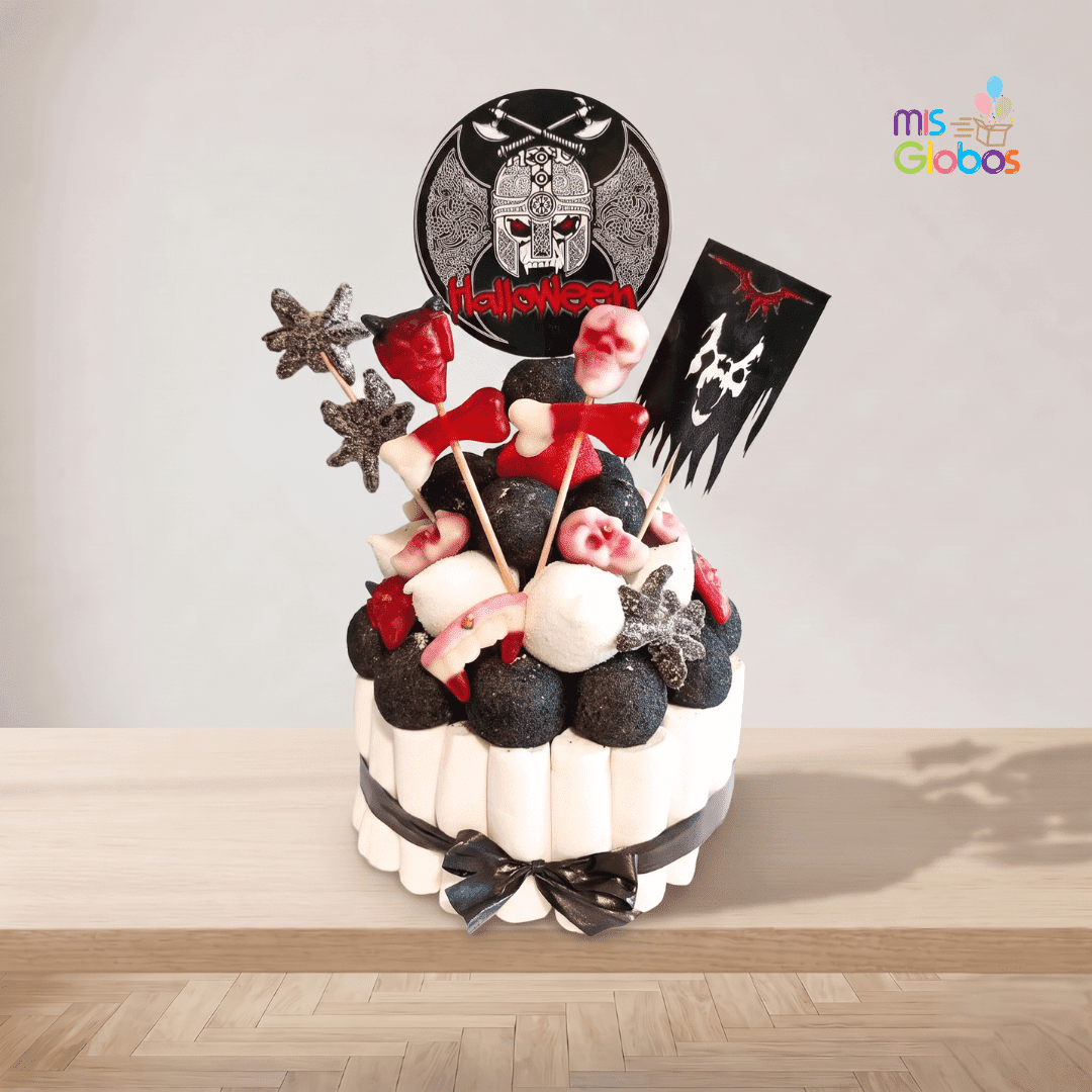 Tarta de chuches Halloween Máscara