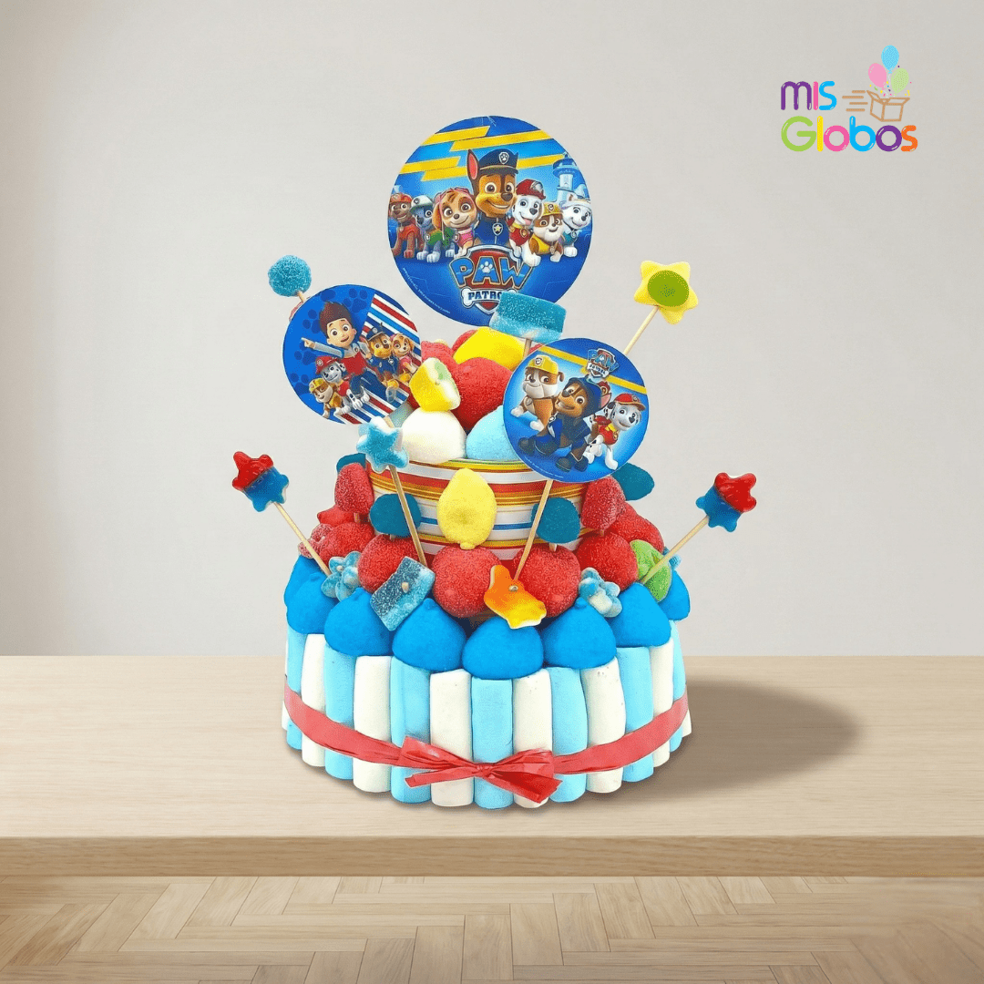 Tarta de chuches Patrulla Canina - Mis Globos