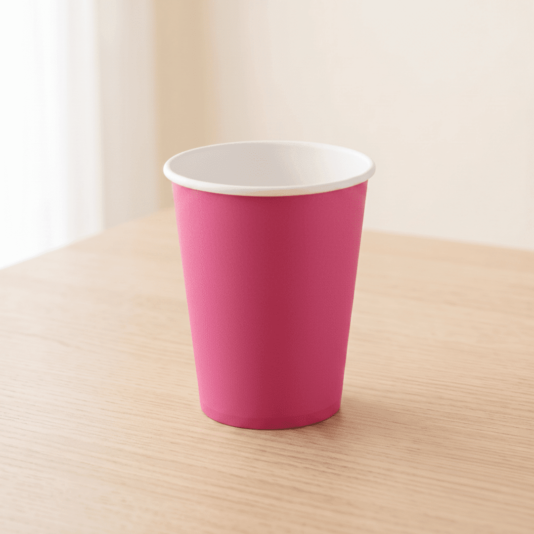 Vasos de cartón fucsia 210 ml | 8 unidades