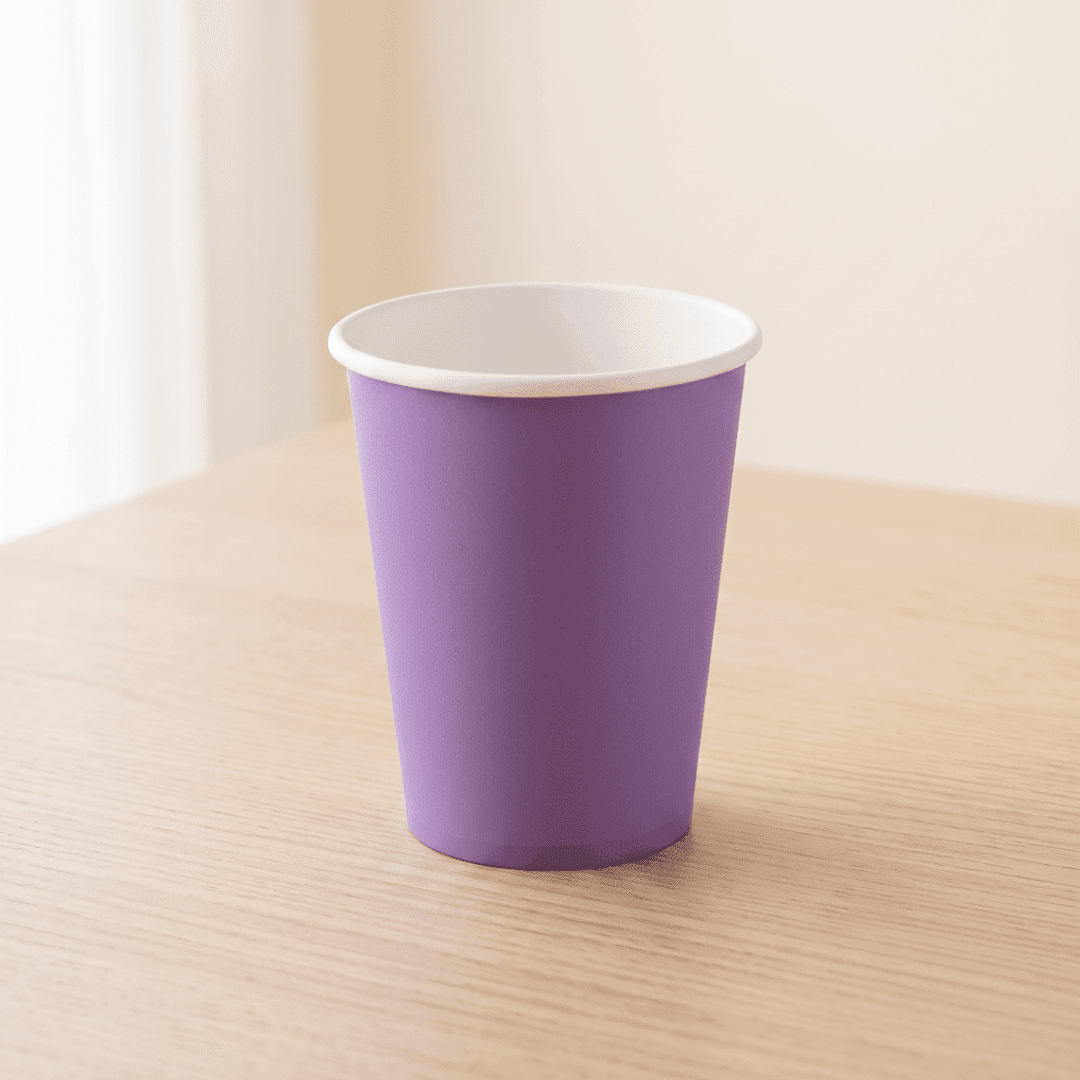 Vasos de cartón morado 210 ml | 8 unidades