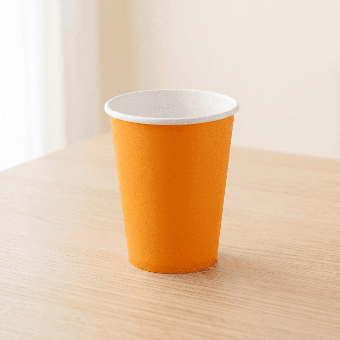 Vasos de cartón naranja 210 ml | 8 unidades