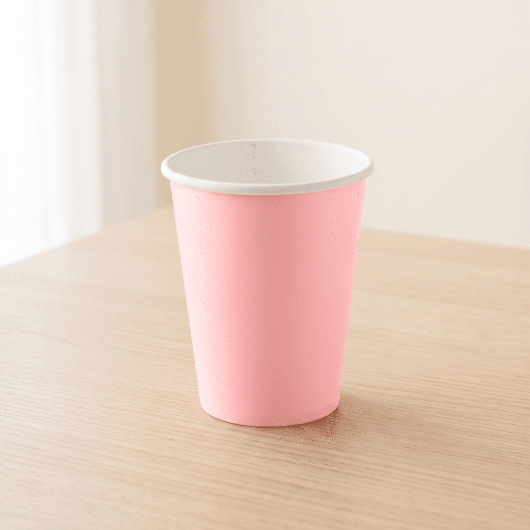 Vasos de cartón rosa 210 ml | 8 unidades