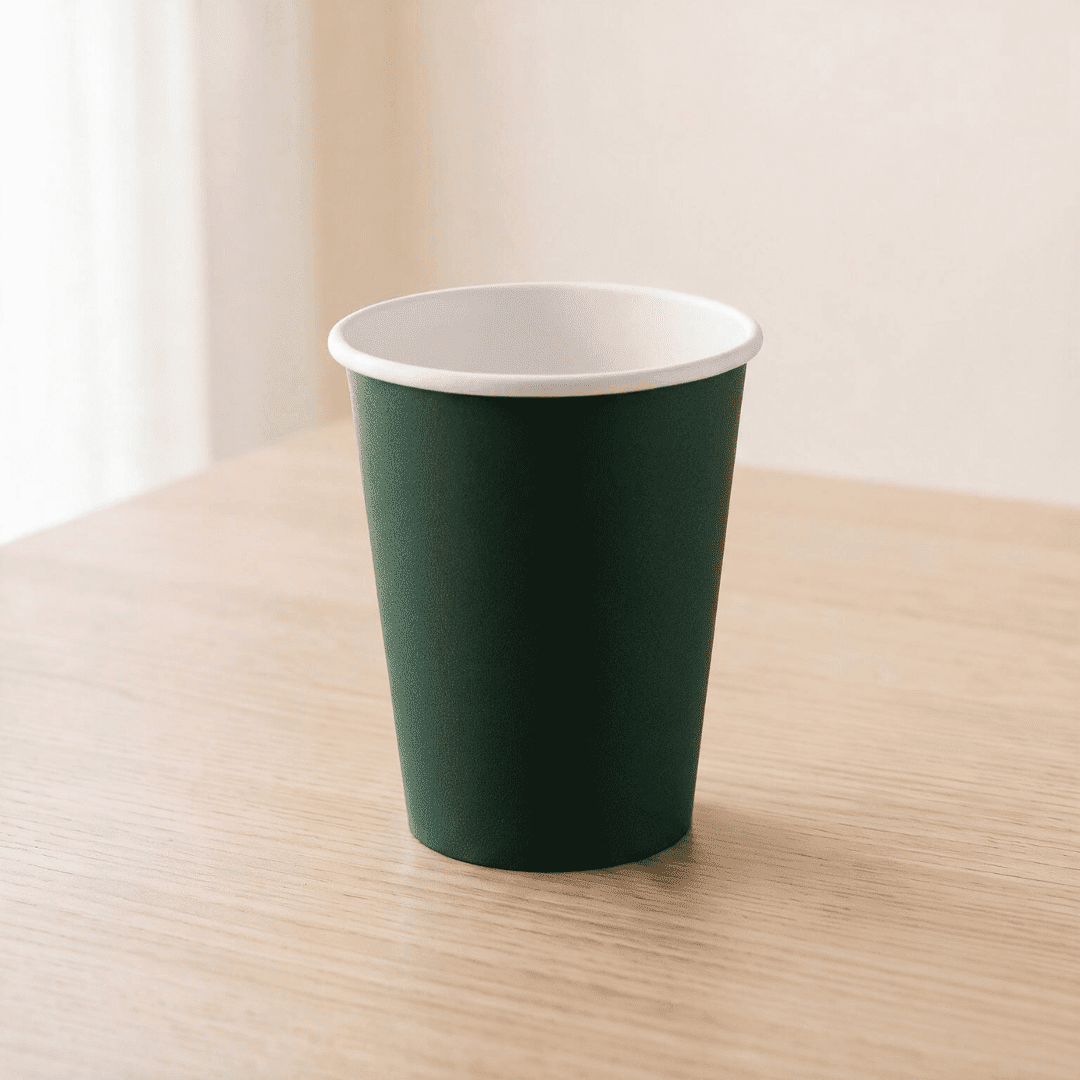 Vasos de cartón verde oscuro 210 ml | 8 unidades