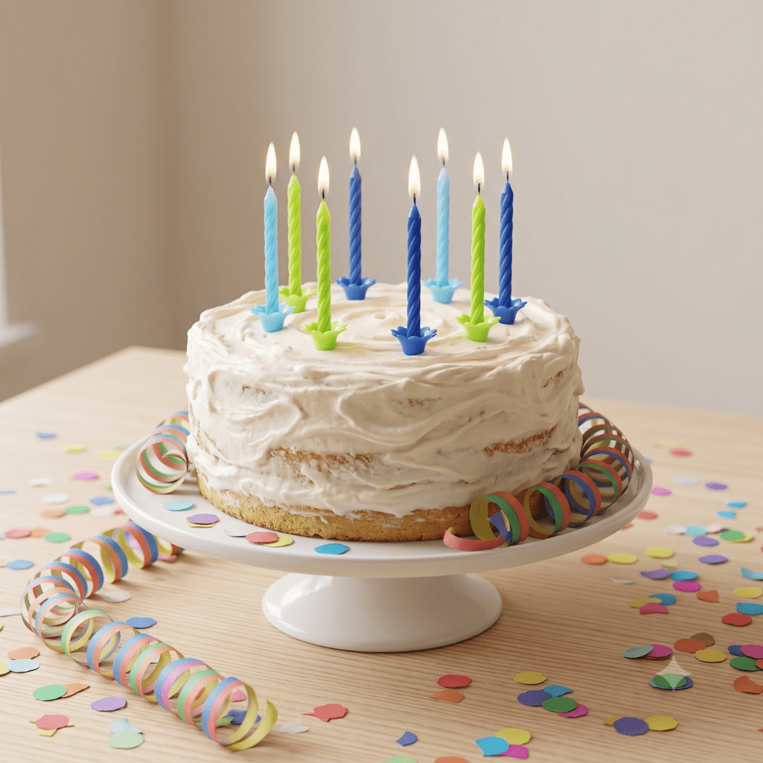 Velas espiral con soportes verdes y azules. Pack de 24