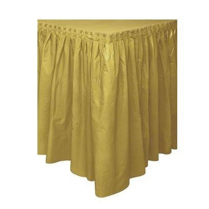 Faldón de mesa de plástico oro 74 Cm * 4,2 M - Mis Globos