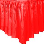 Faldón de mesa de plástico rojo 74 Cm * 4,2 M