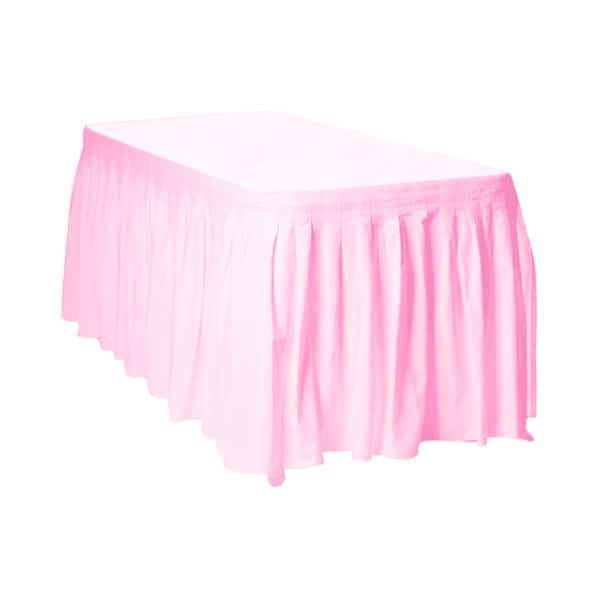 Faldón de mesa de plástico rosa 74 Cm * 4,2 M