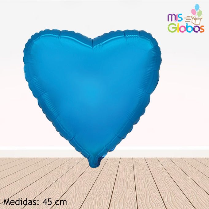 Globo Corazón 45 Cm. Azul real