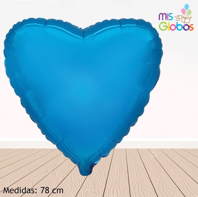 Globo Corazón Grande 78 cm. Azul