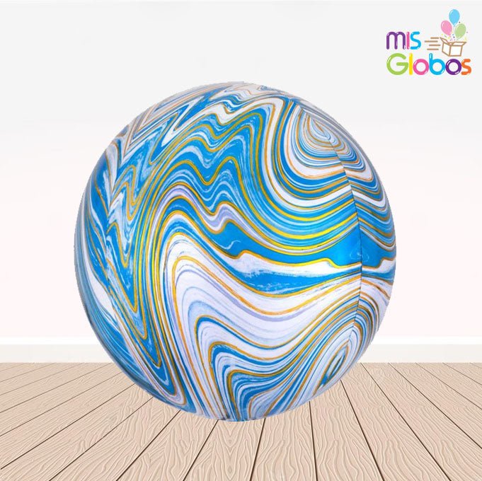 Globo forma esfera marmolado azul