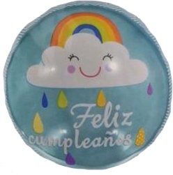 Globo mylar azul Feliz Cumpleaños nubes y arcoíris