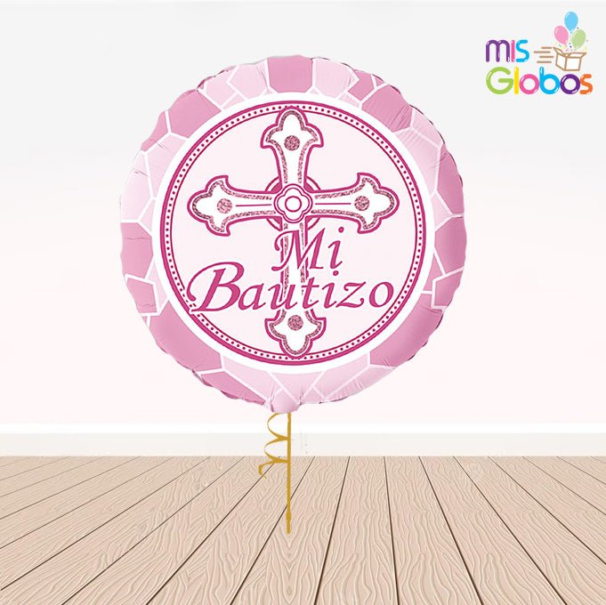 Globo Mylar Bautizo rosa classic