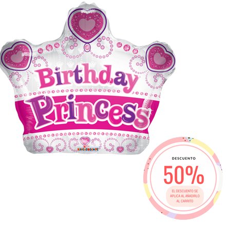 Globo mylar Corona Birthday Princess
