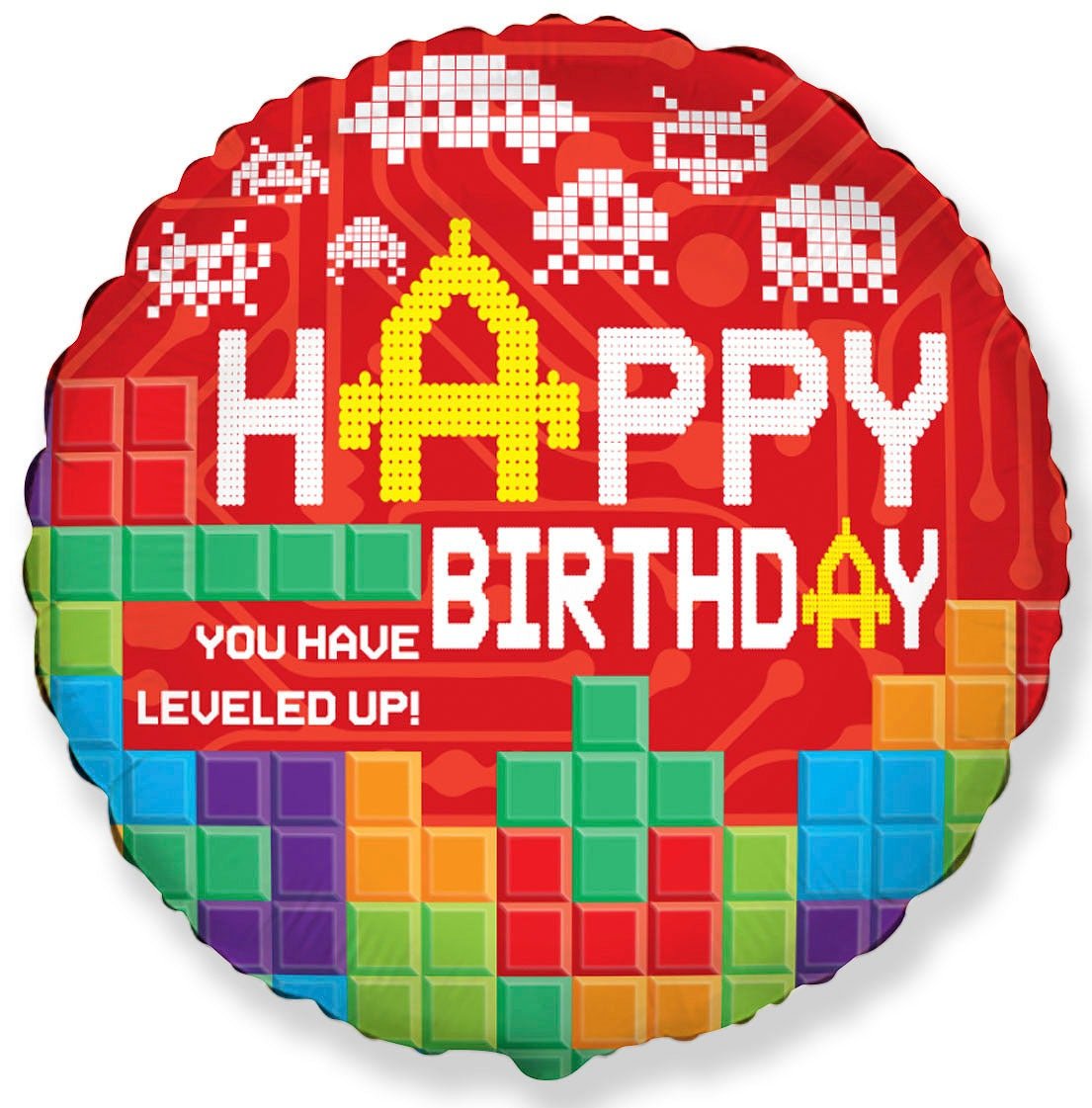 Globo mylar Happy Birthday Bricks