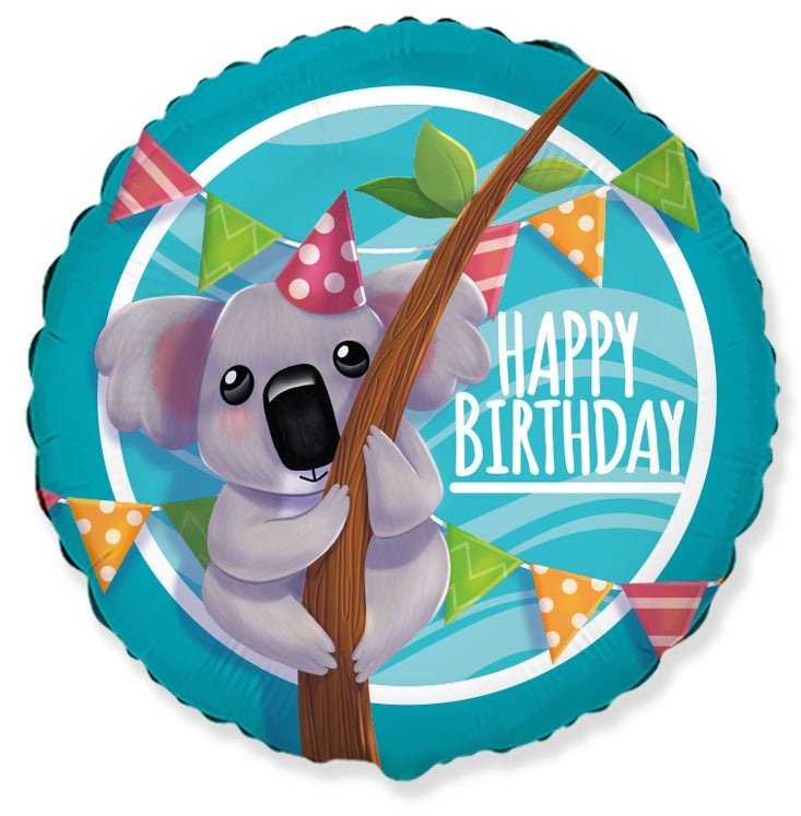 Globo mylar Happy Birthday Koala