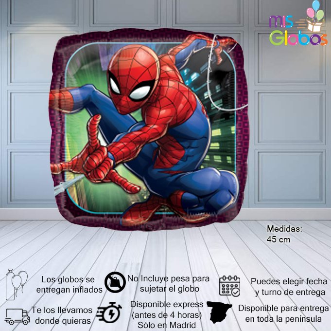 Globo Mylar Spiderman de 45 cm.