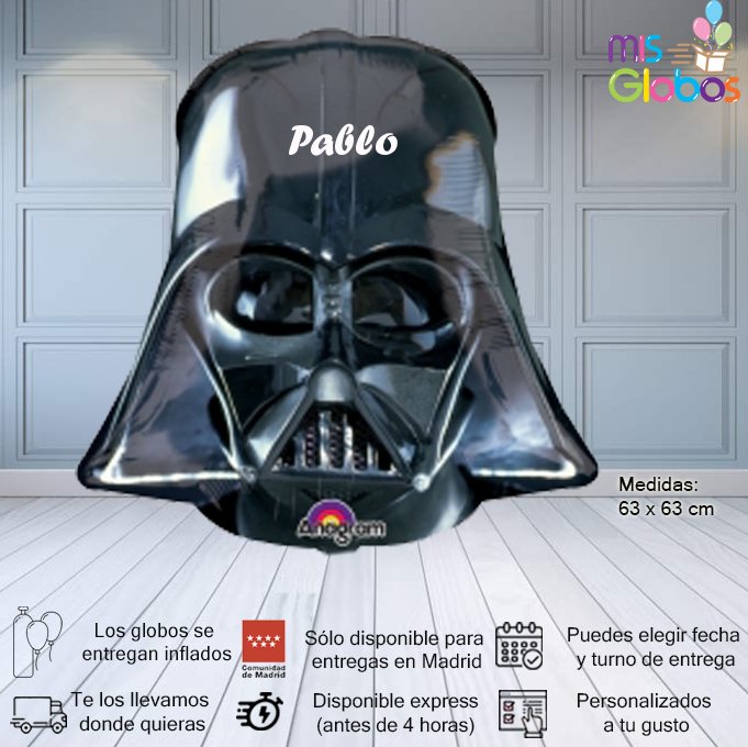 Globo Mylar superforma Darth Vader Helmet.