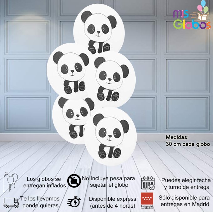Globos látex Panda