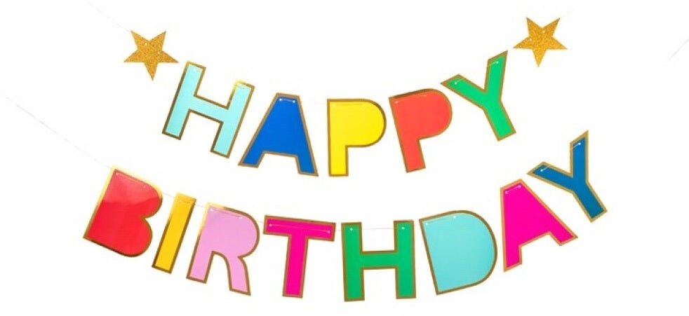 Guirnalda de letras Happy Birthday Multicolor